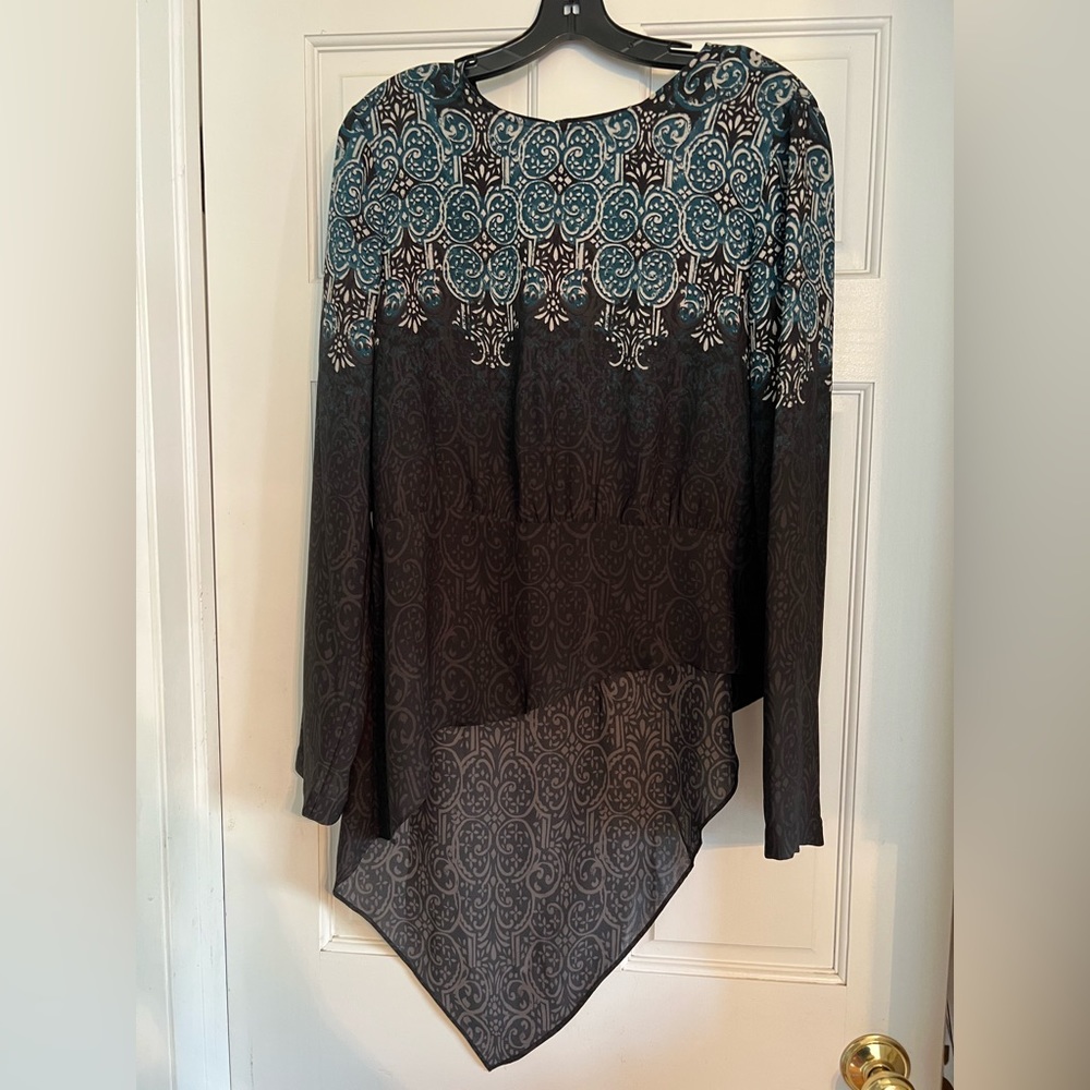 BCBG long sleeve, open back top.